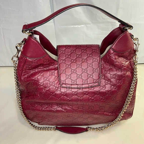 GUCCI Soft Guccissima Medium Emily Hobo Classic Ruby - Picture 7 of 14